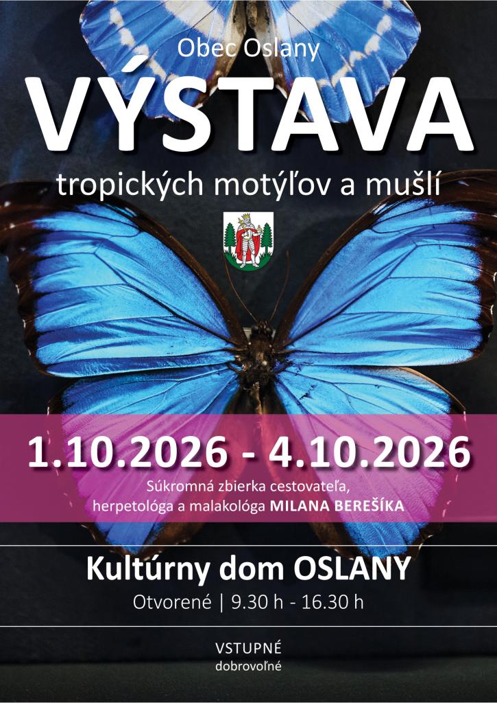 výstava tropických motýľov