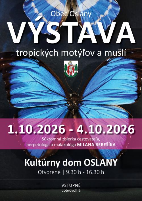 výstava tropických motýľov